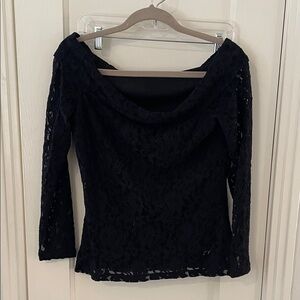 1. State Elegant Black Lace Blouse